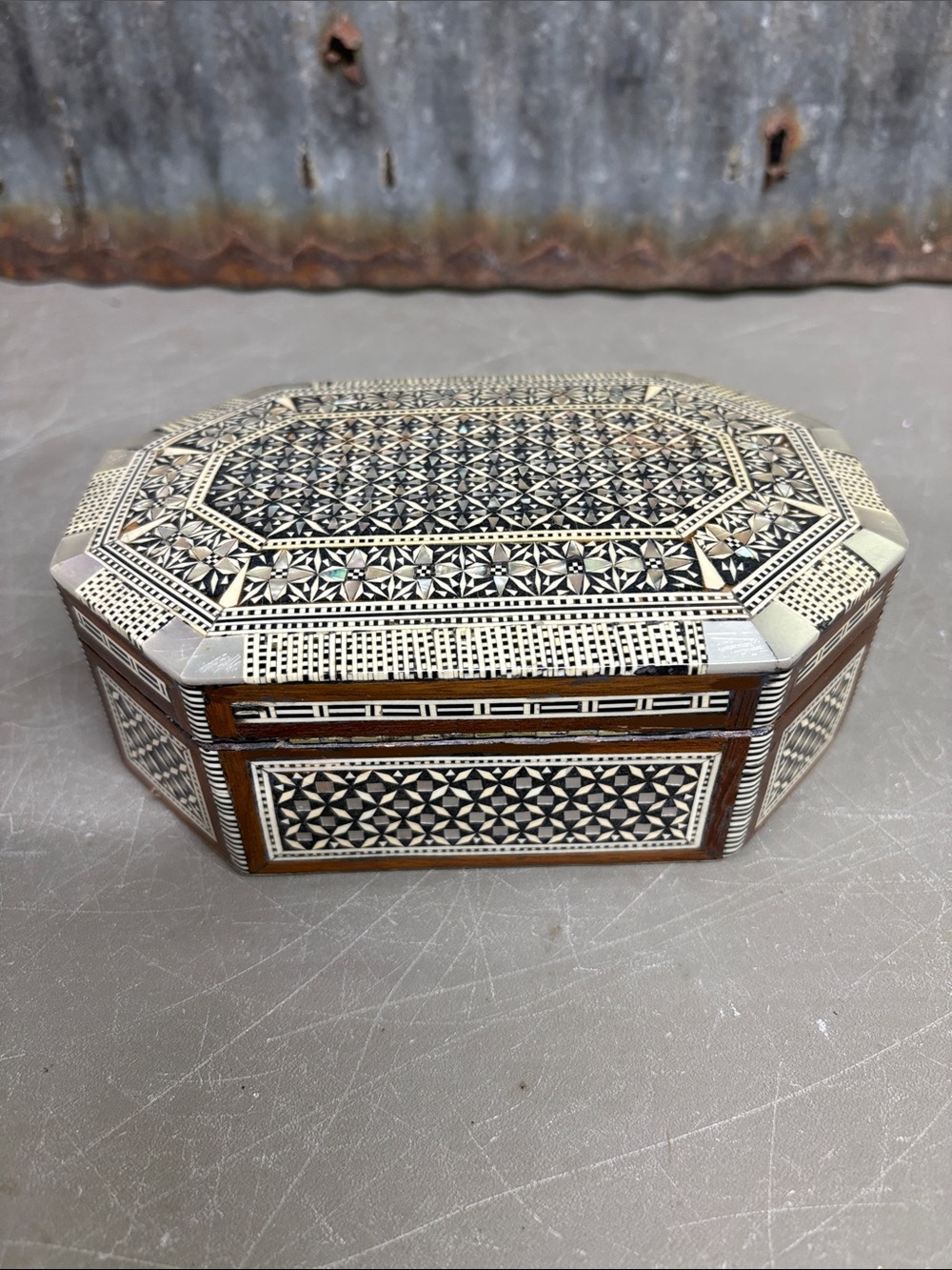 Handmade Egyptian Jewelry Box / Trinket box Mother of Pearl Inlay –